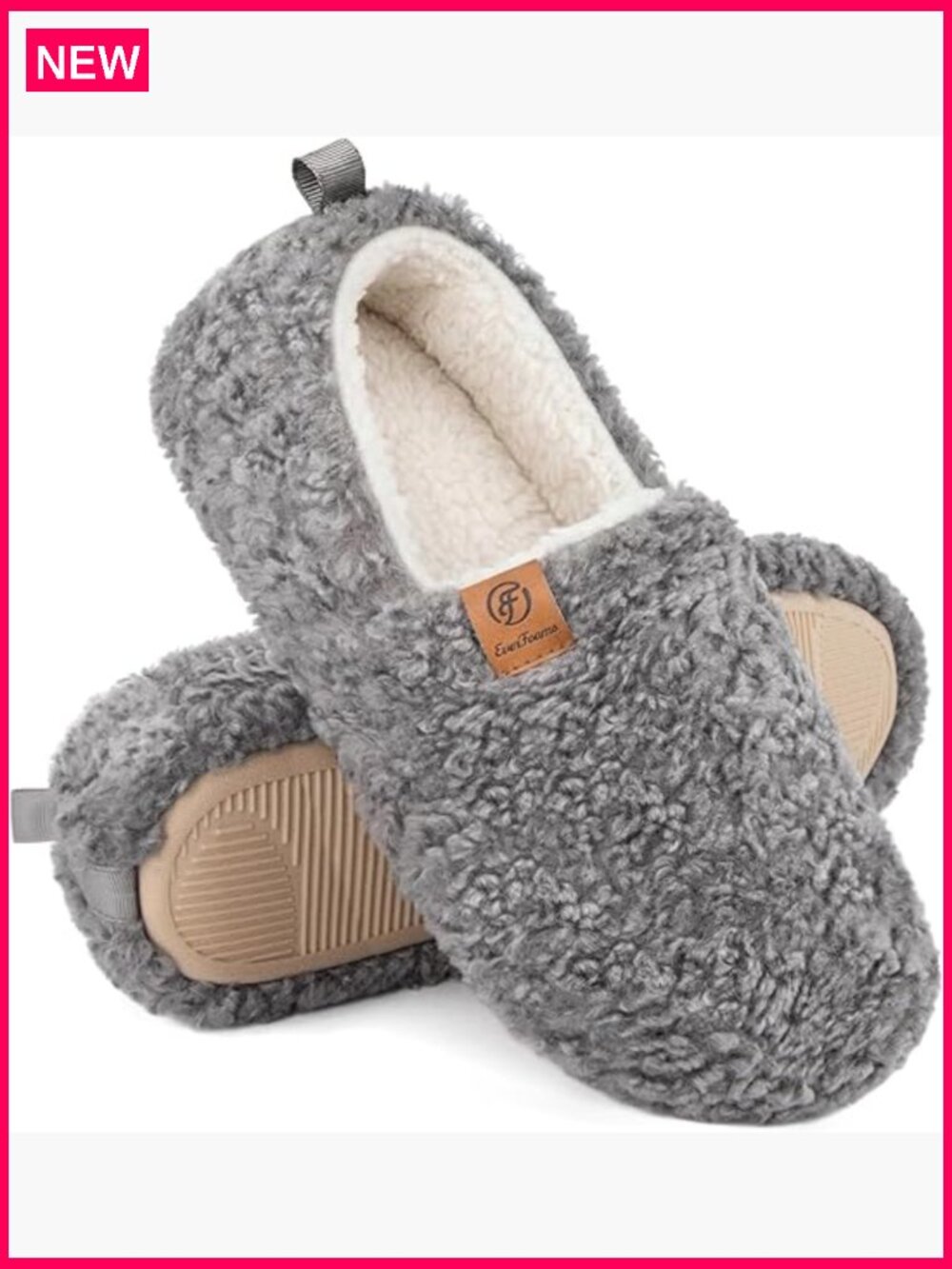 Soft Faux Wool Slippers with Memory Foam and Polar Fleece Lining